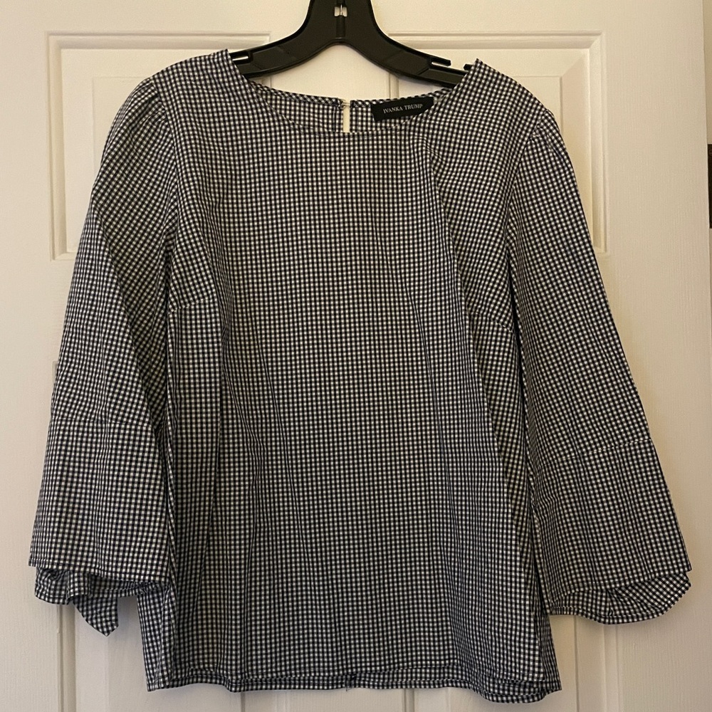 Ivana Trump gingham blouse